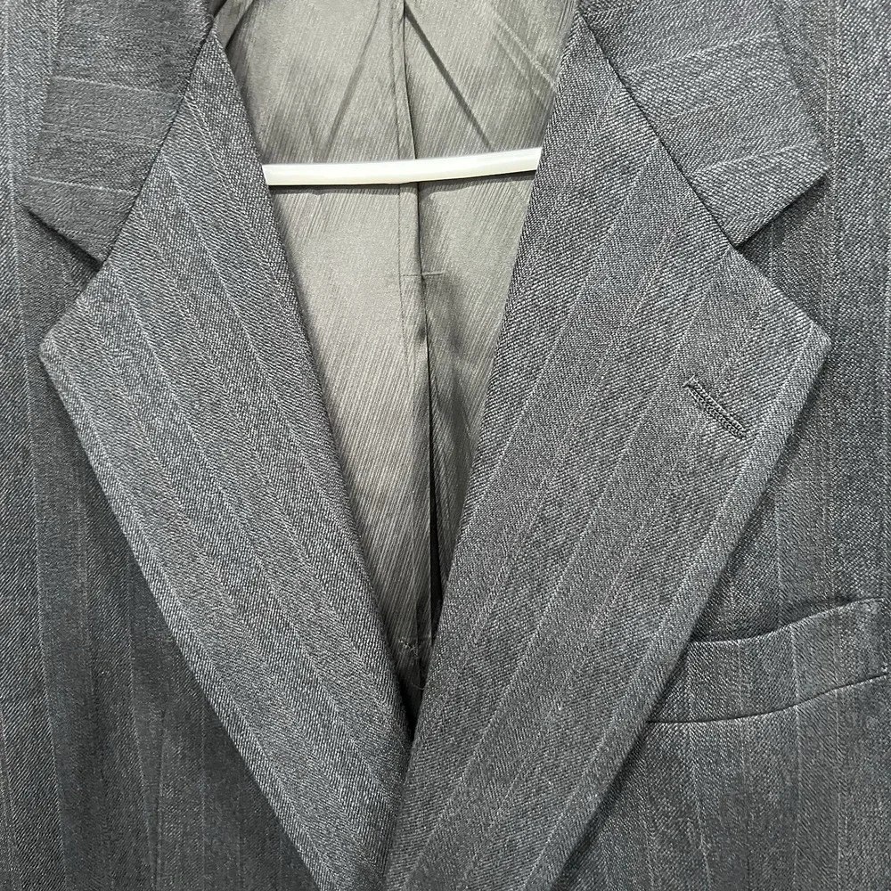 Hart Schaffner & Marx Pinstripe Blazer Business Suit‎ Jacket Two Button Gray 42